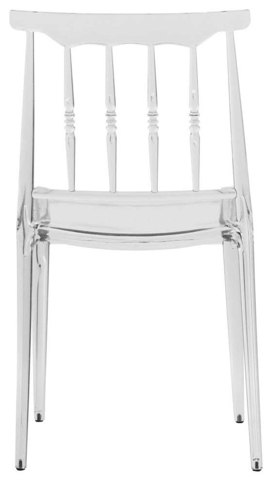 Spindle Transparent Modern Lucite Dining Chair in Clear Set of 4  Clear  SC19CL4   Traditional   Dining Chairs   by Kolibri Decor  Houzz