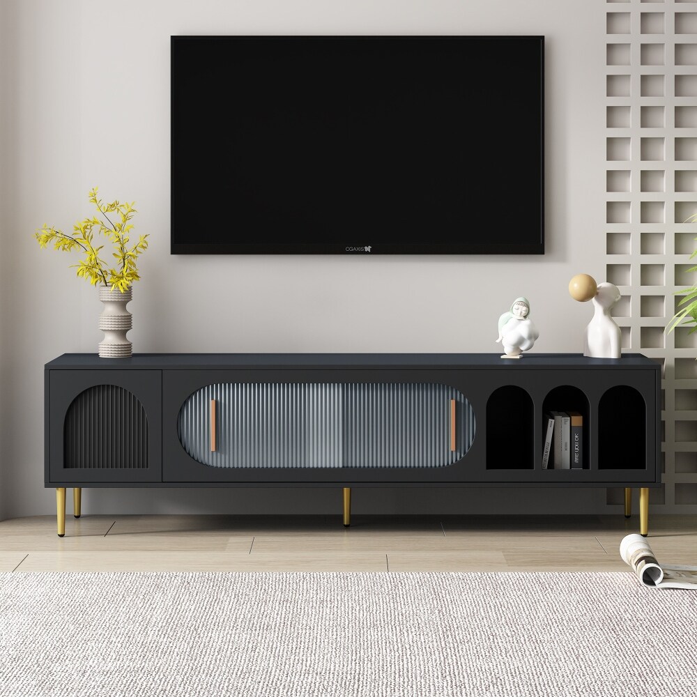 TV Stand for 70 Inch TV Media Console Table with Shelves /Cabinets