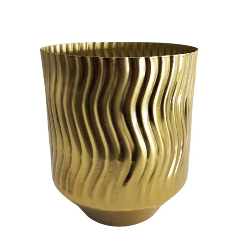 Wholesale Garden Pots   Planters Iron Round Planter Brass Gold Colour Large Size Flower Pot For Home And Garden