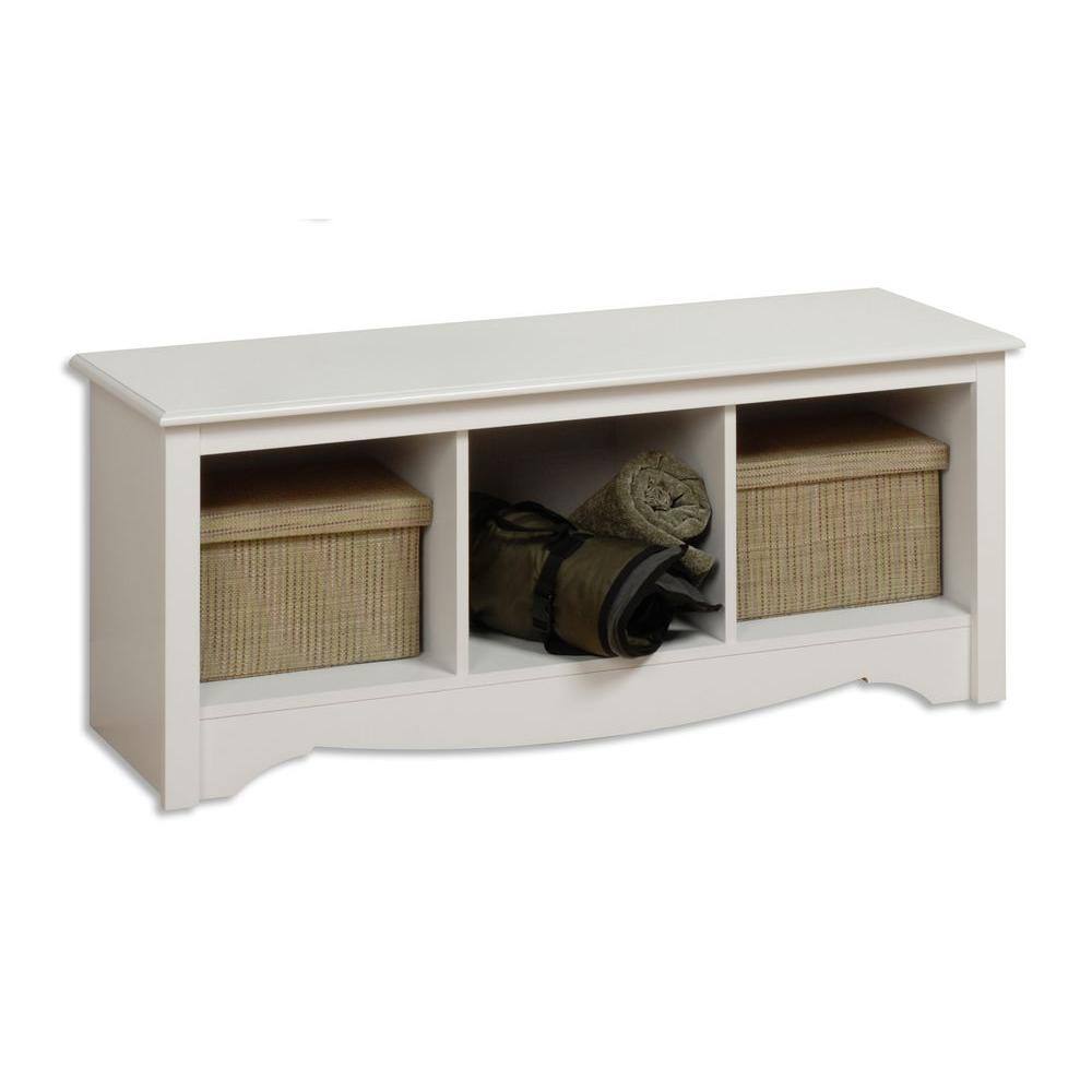 Prepac 20 in. H x 48 in. W x 15.75 in. D White Wood 3-Cube Organizer WSC-4820