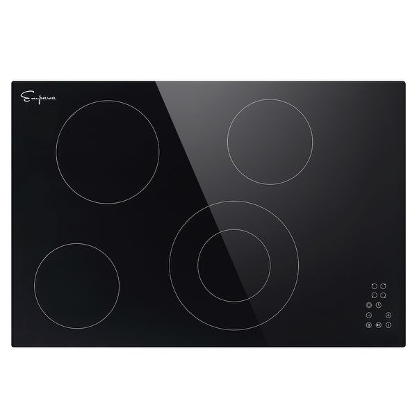 30-in 4 Elements Radiant Electric Cooktop Including Dual-Ring Element - 30