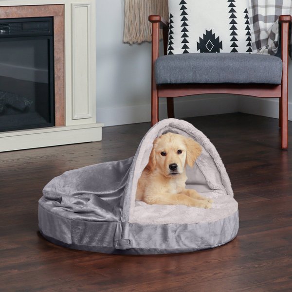 FurHaven Wave Fur and Velvet Memory Foam Snuggery Dog and Cat Bed