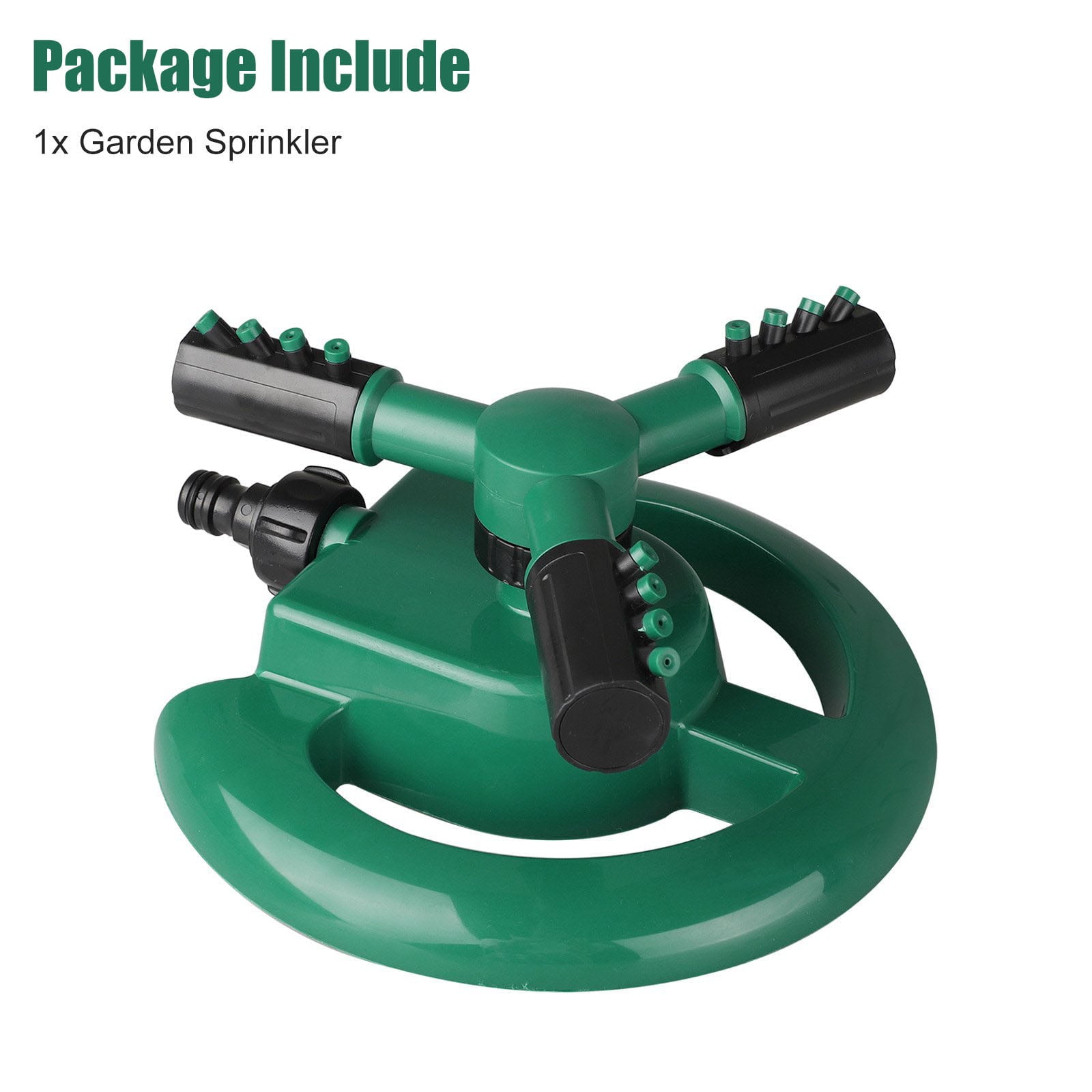 Lawn Sprinkler， EEEkit 3 Arms Automatic Garden Water Sprinkler， 360° Rotating Yard Irrigation System Cover Large Area， Green