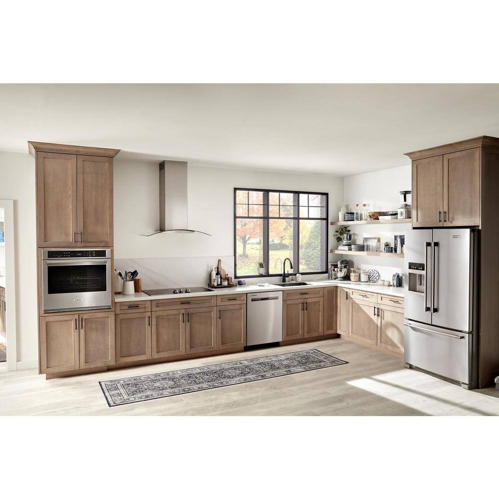 Maytag 27 in. Single Electric Wall Oven with Convection Self-Cleaning in Fingerprint Resistant Stainless Steel MOES6027LZ