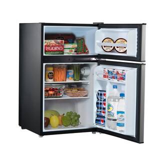 Whirlpool 3.1 cu. ft. Mini Fridge in Stainless Steel with Dual Door True Freezer WHR31TS4E