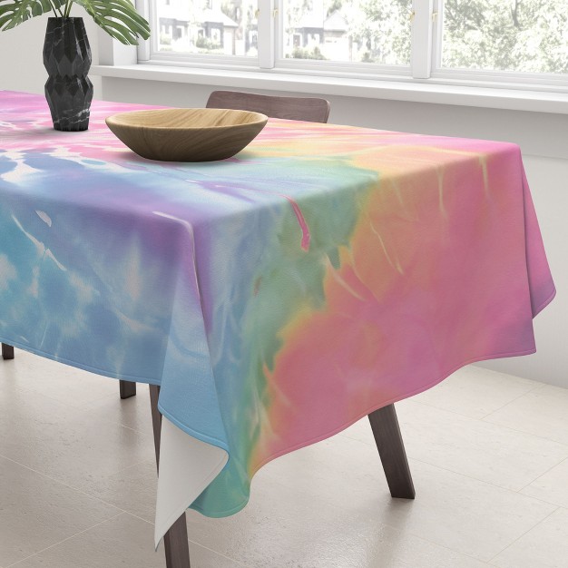 Emanuela Carratoni Boho Rainbow Tie Dye Tablecloth deny Designs