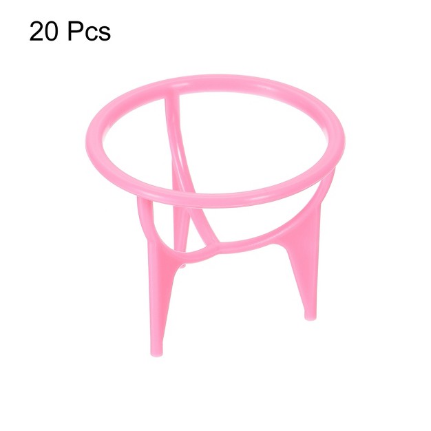 Unique Bargains Home Bedroom Office Decor Egg Shape Plastic Air Plant Stand Holder Pot Container Tripod Pink 20 Pcs