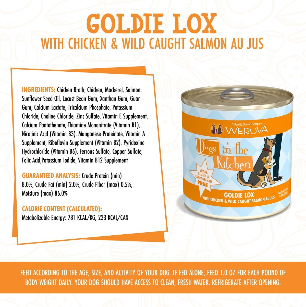 Weruva Dogs in the Kitchen Goldie Lox with Chicken and Wild Caught Salmon Au Jus Grain-Free Canned Dog Food