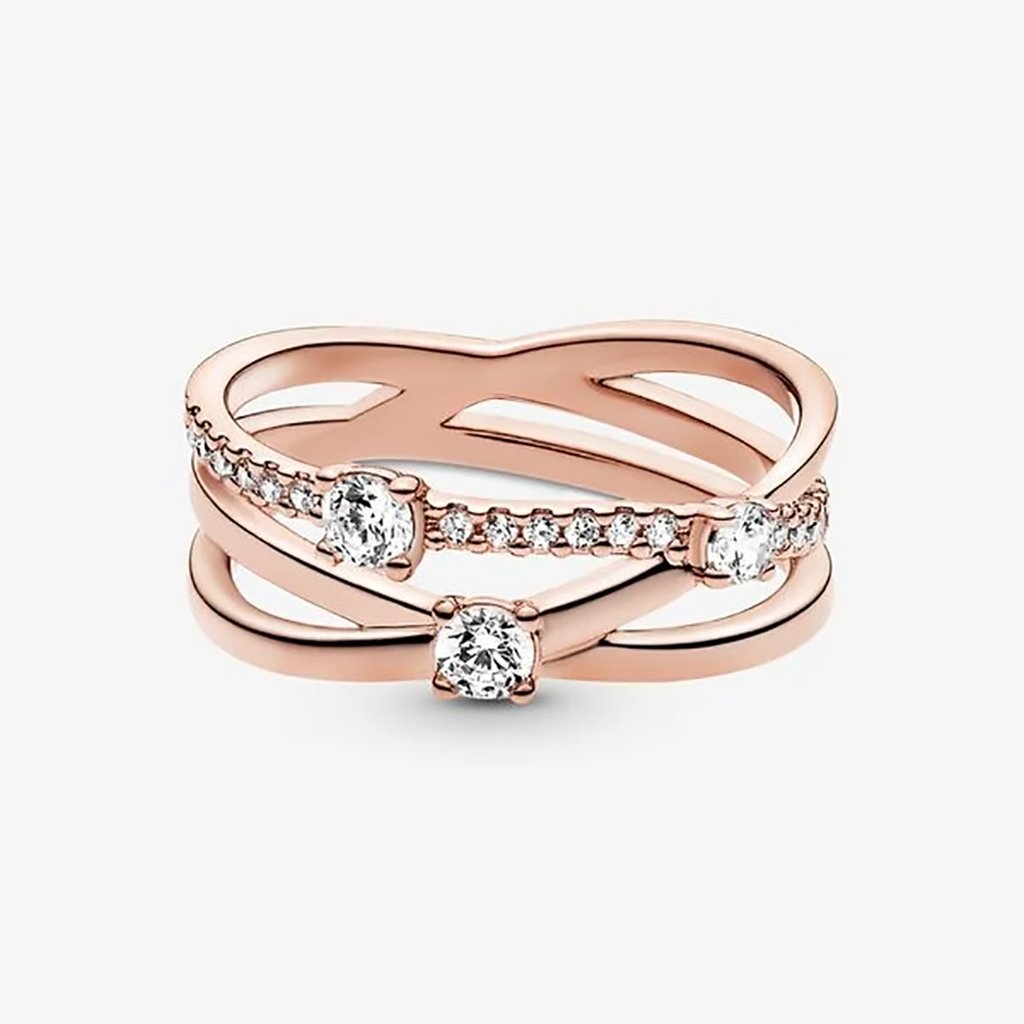 PANDORA  Sparkling Triple Band Ring