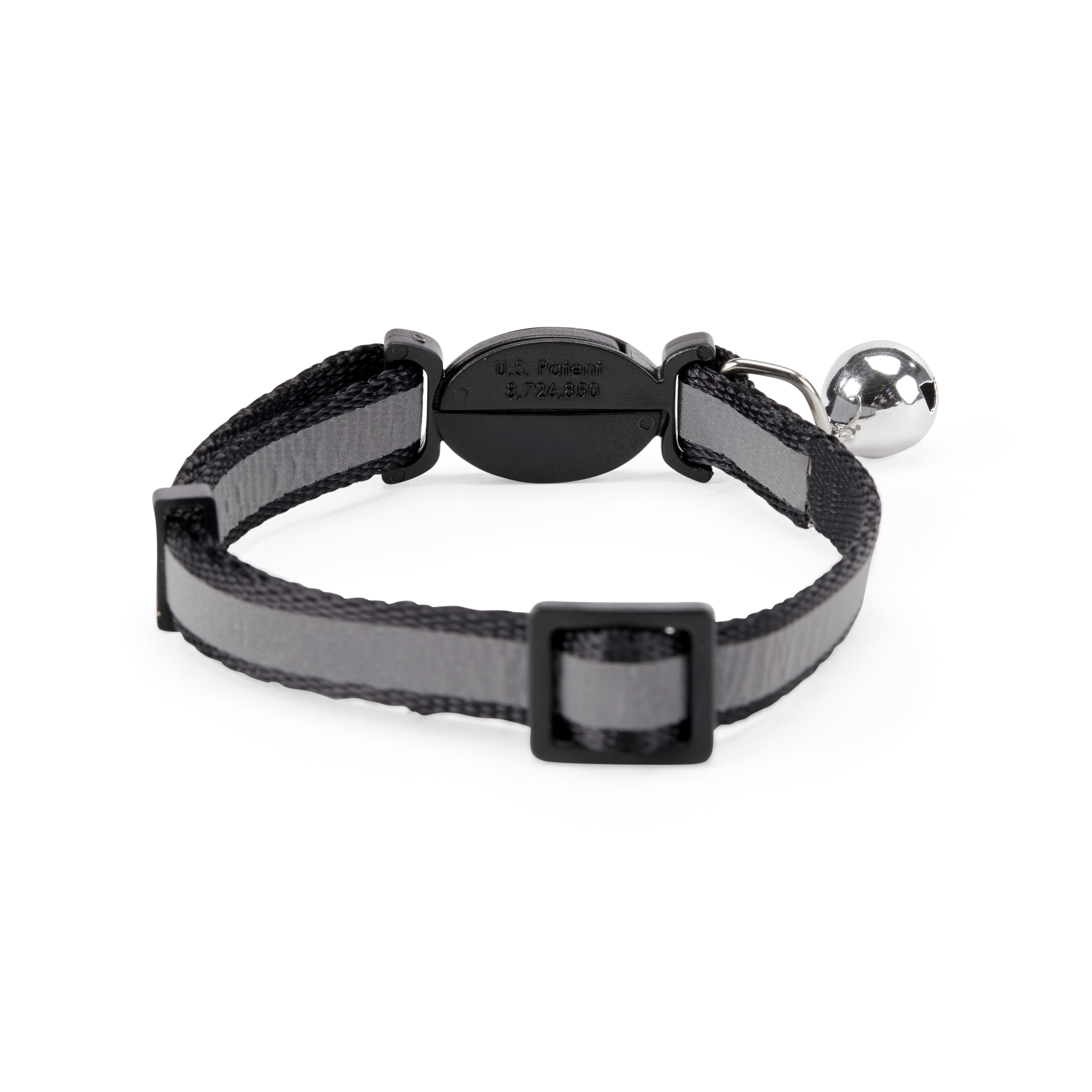 YOULY The Protector Black Reflective Striped Breakaway Cat Collar