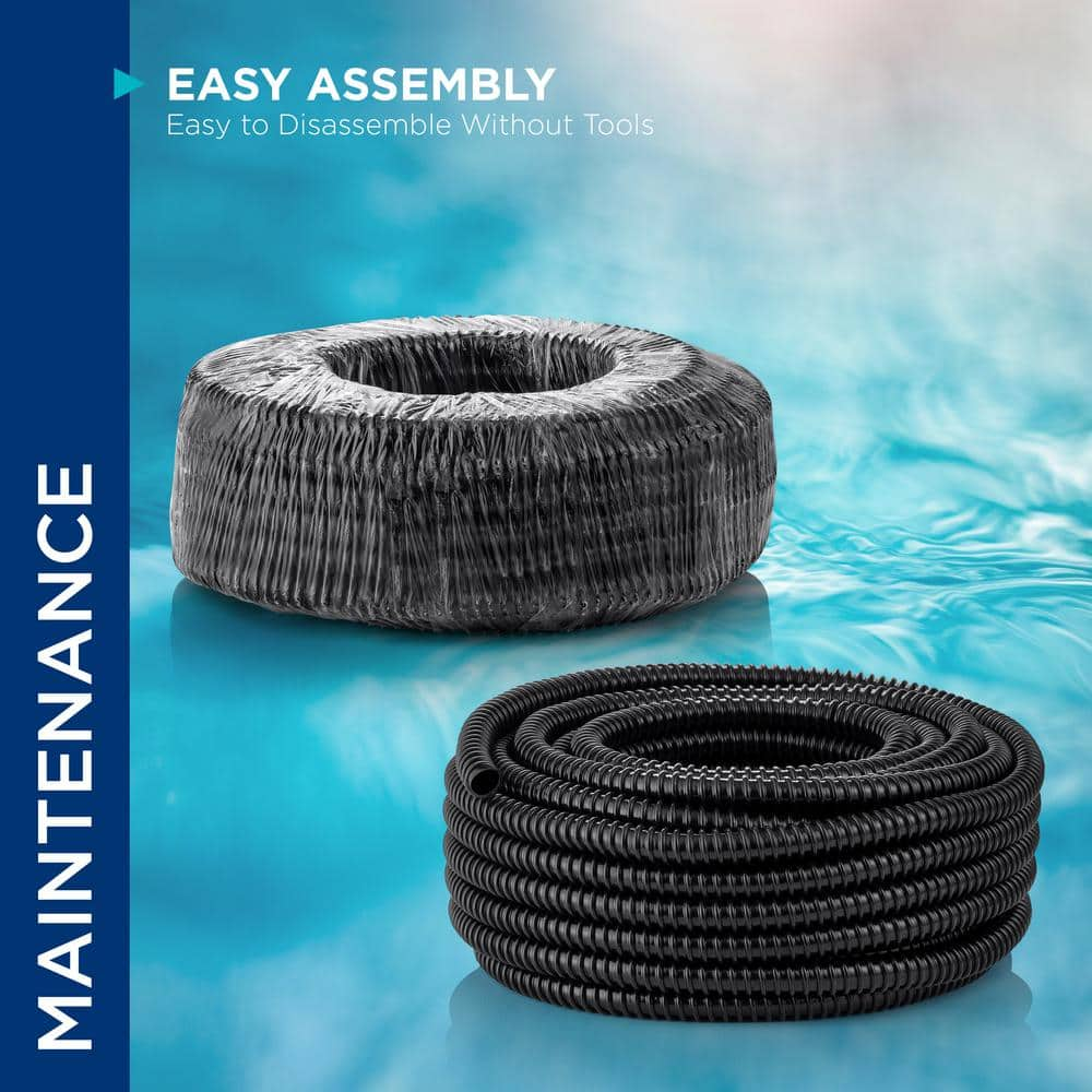 Alpine Corporation 1-1/2 in. I.D. x 100 ft. Multi-Use Pond Black Kink Free, Corrugated, Non-Kink Flexible PVC Tubing KFH112