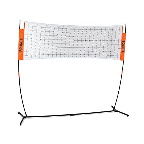 Bownet Adjustable Volleyball Warm Up Net (7? 11.6? to 7?4?) Sports Volleyball Training Equipment - Portable Volleyball Trainer for Hitting， Spiking， Serving， Multicoloured