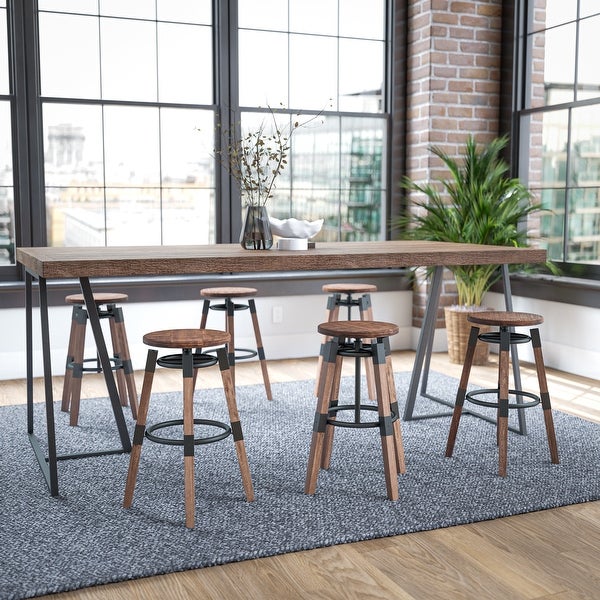 Litchett Wood Grain and Black Barstool - 20