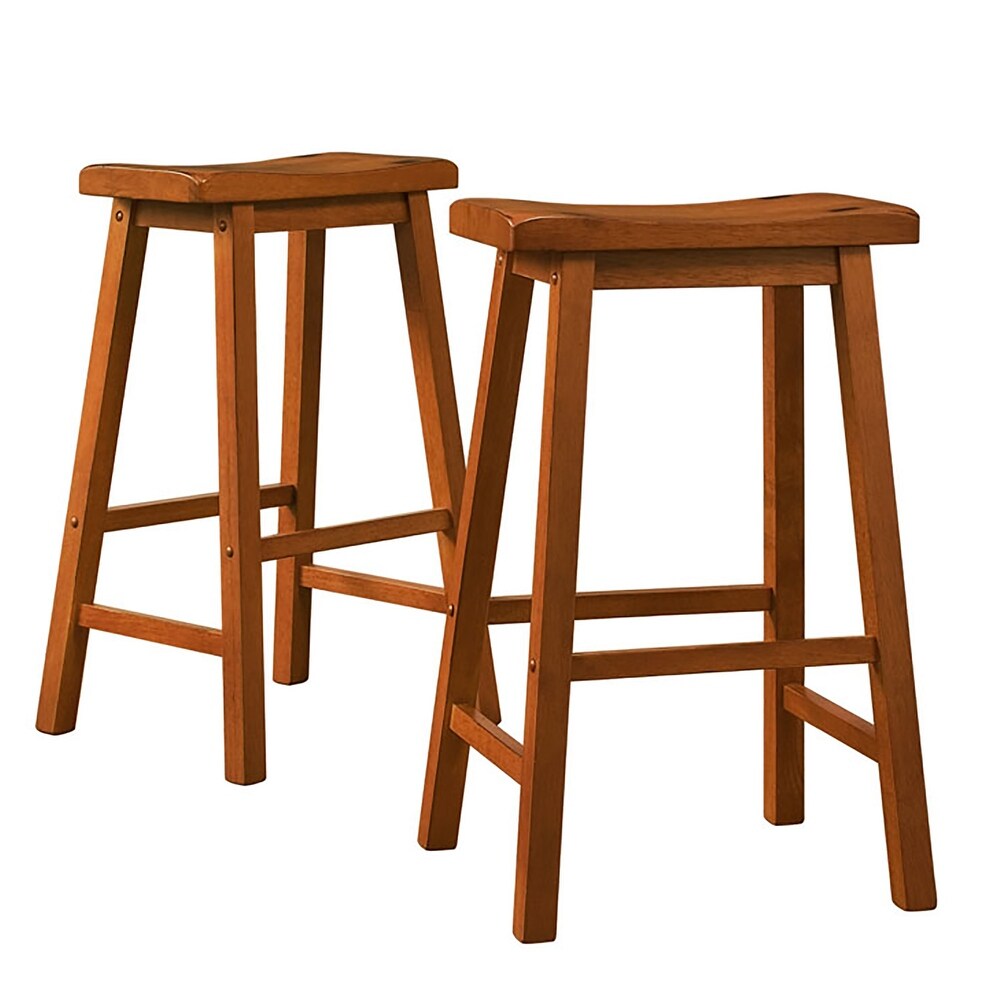 Salvador Saddle 29 inch Counter Height Backless Stools (Set of 2) by iNSPIRE Q Bold