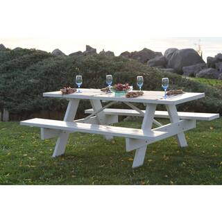 Dura-Trel 6 ft. White Vinyl Patio Picnic Table 11114