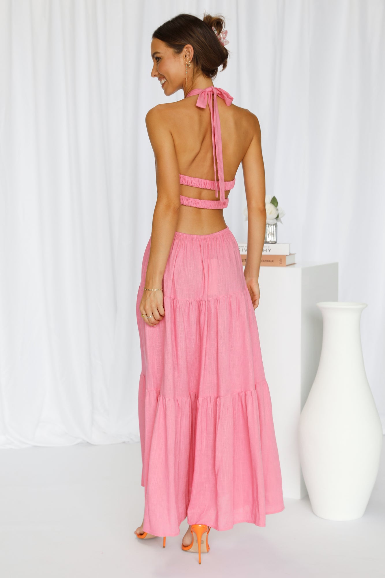 Landscape View Maxi Dress Pink