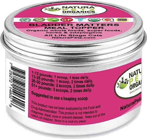 Natura Petz Organics Bladder Matters Cat Supplement， 4-oz jar