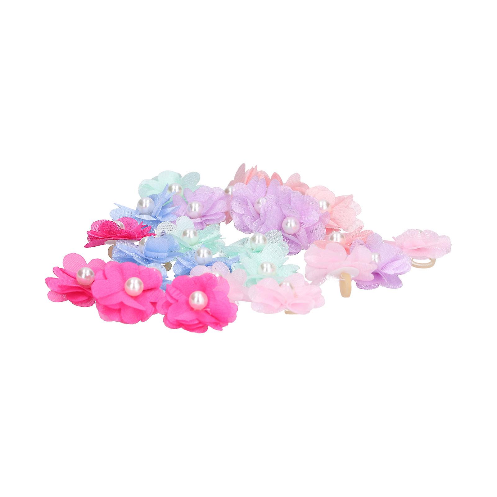 Pet Dog Flower Rubber Band Small Dog Top Knot Small Grooming Accessories For Teddy Random Color