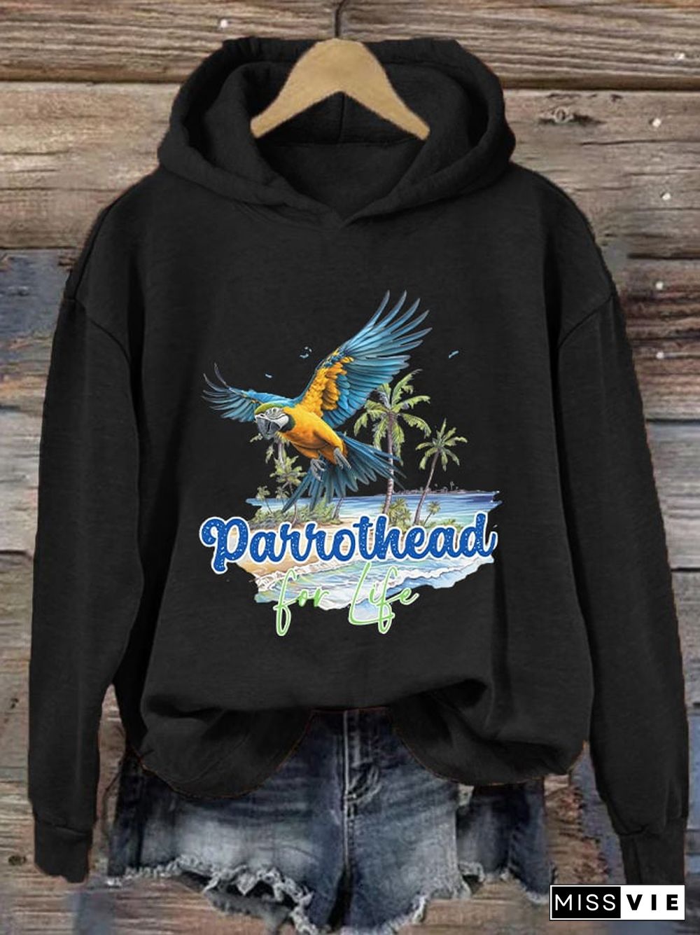 Women's Retro Parrothead Graphic Sweatshirt