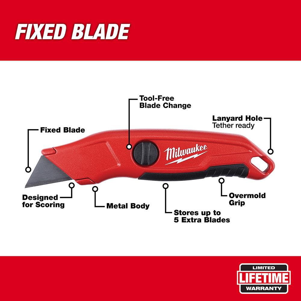 Milwaukee Fixed Blade Utility Knife 48-22-1513 from Milwaukee