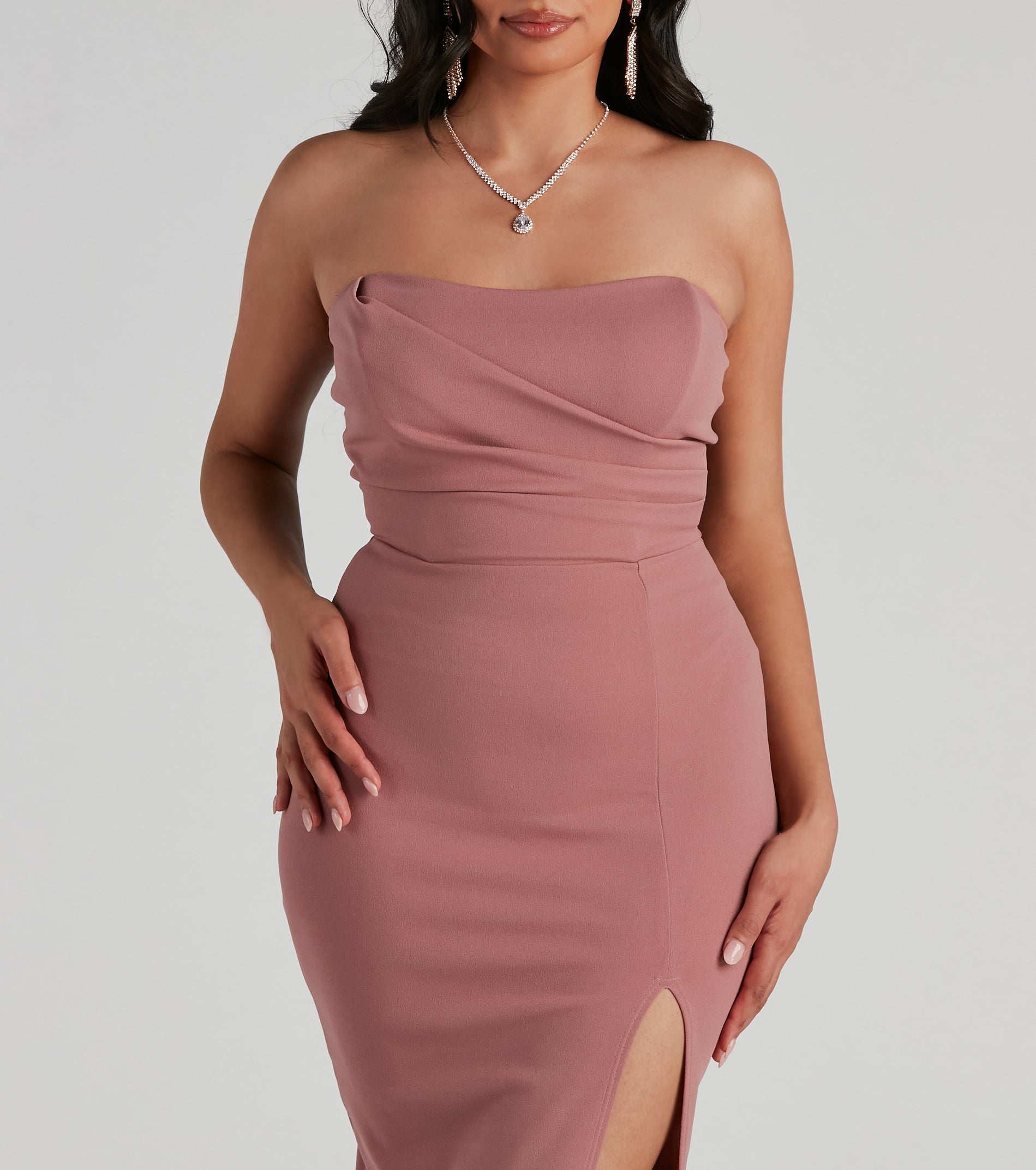 Zadie Formal High-Slit Midi Dress