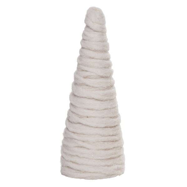 Transpac Foam 10.63 in. Ivory Christmas Knit Texture Tree Decor