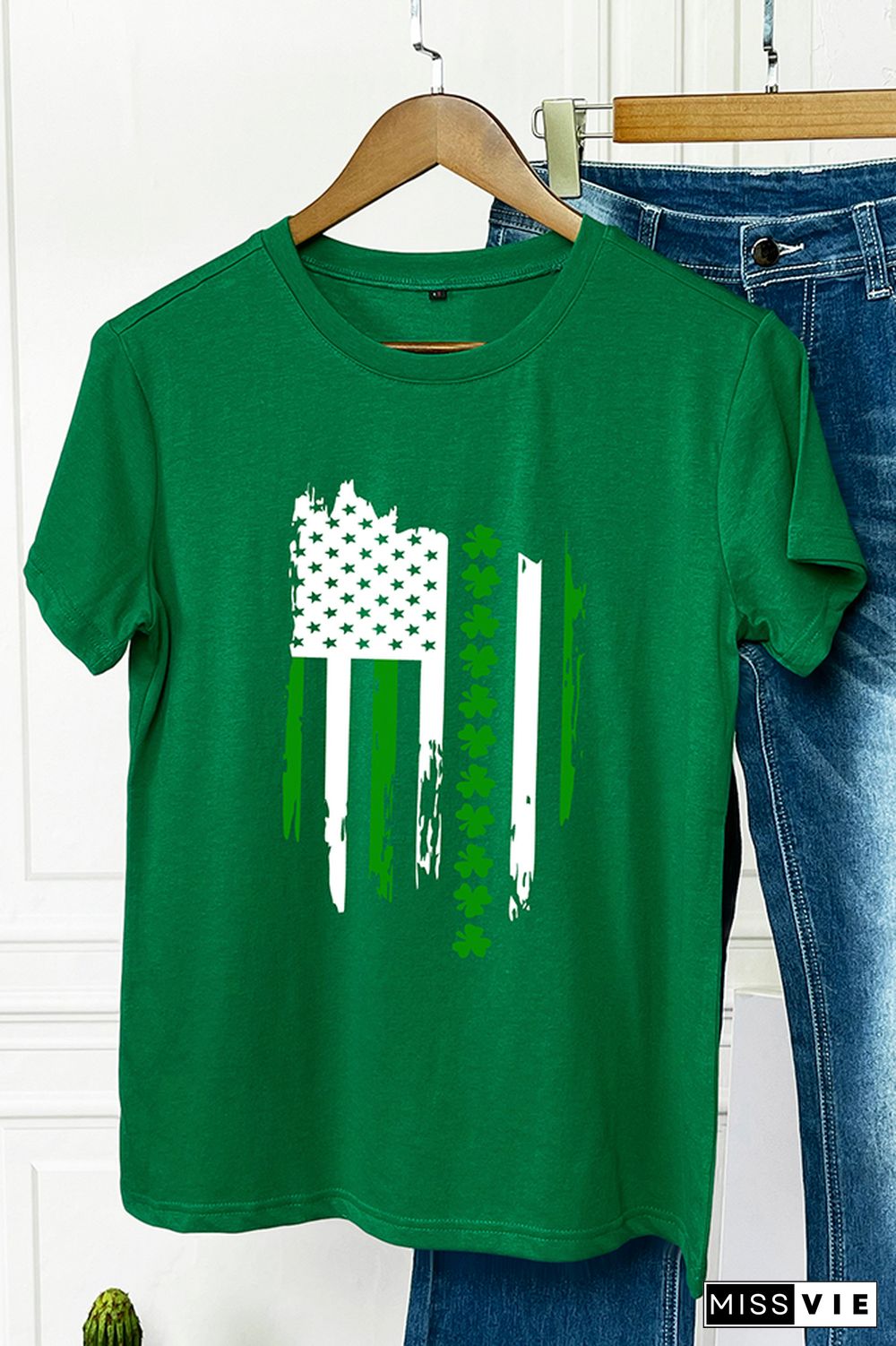 St Patrick's Day Shirt,Shamrock Graphic Tee Wholesale