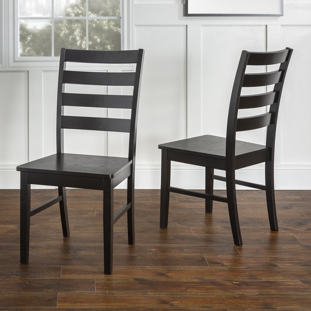 Modern Farmhouse Dining Chair， Set of 2， Black