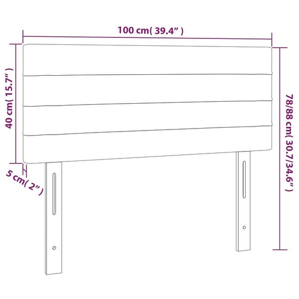 vidaXL LED Headboard Dark/Light Gray 39.4