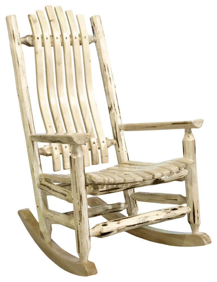 Montana Collection Adult Log Rocker   Rustic   Outdoor Rocking Chairs   by Beyond Stores  Houzz