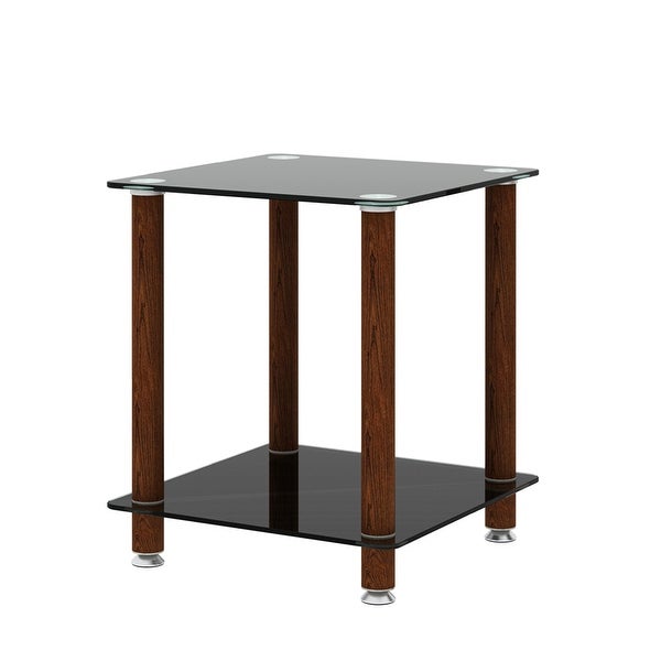 Modern 2-Tier Side Table with Storage Shelve