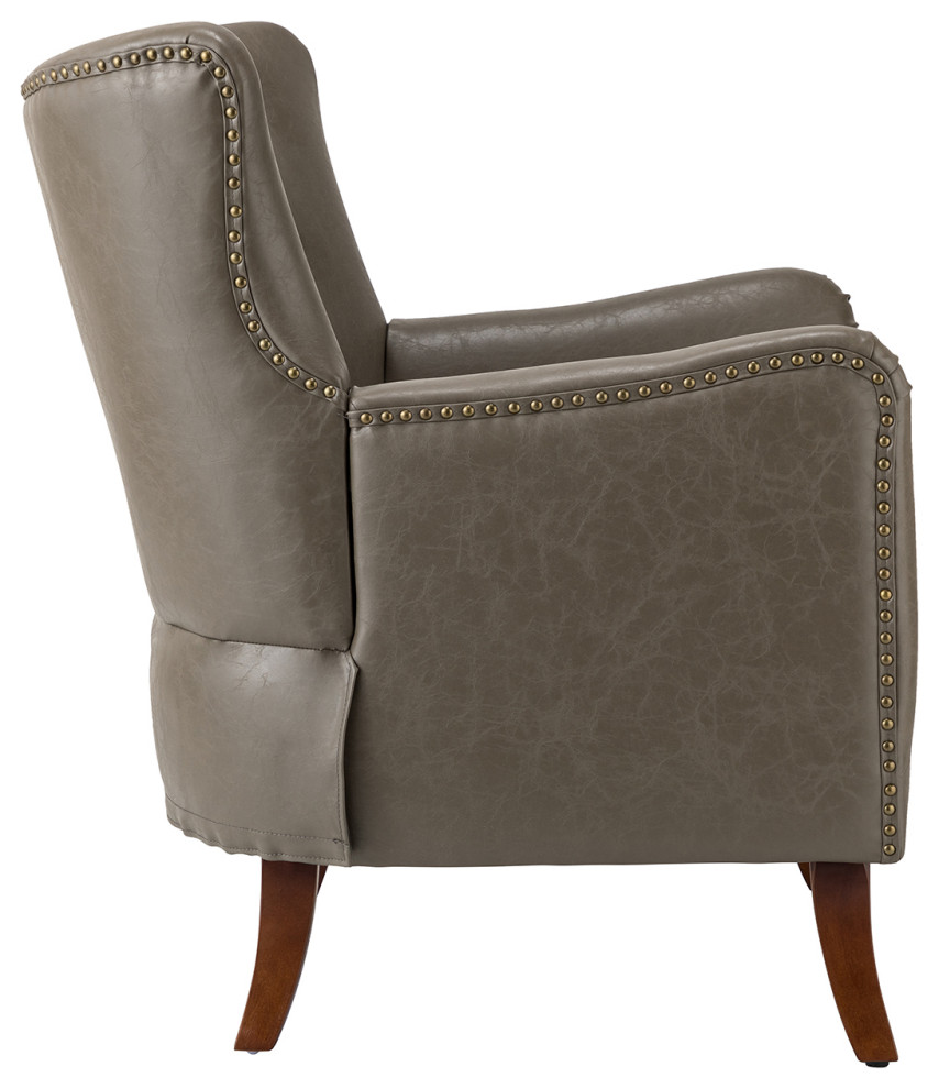 Vegan Leather Armchair Set of 2   Transitional   Armchairs And Accent Chairs   by Karat Home  Houzz