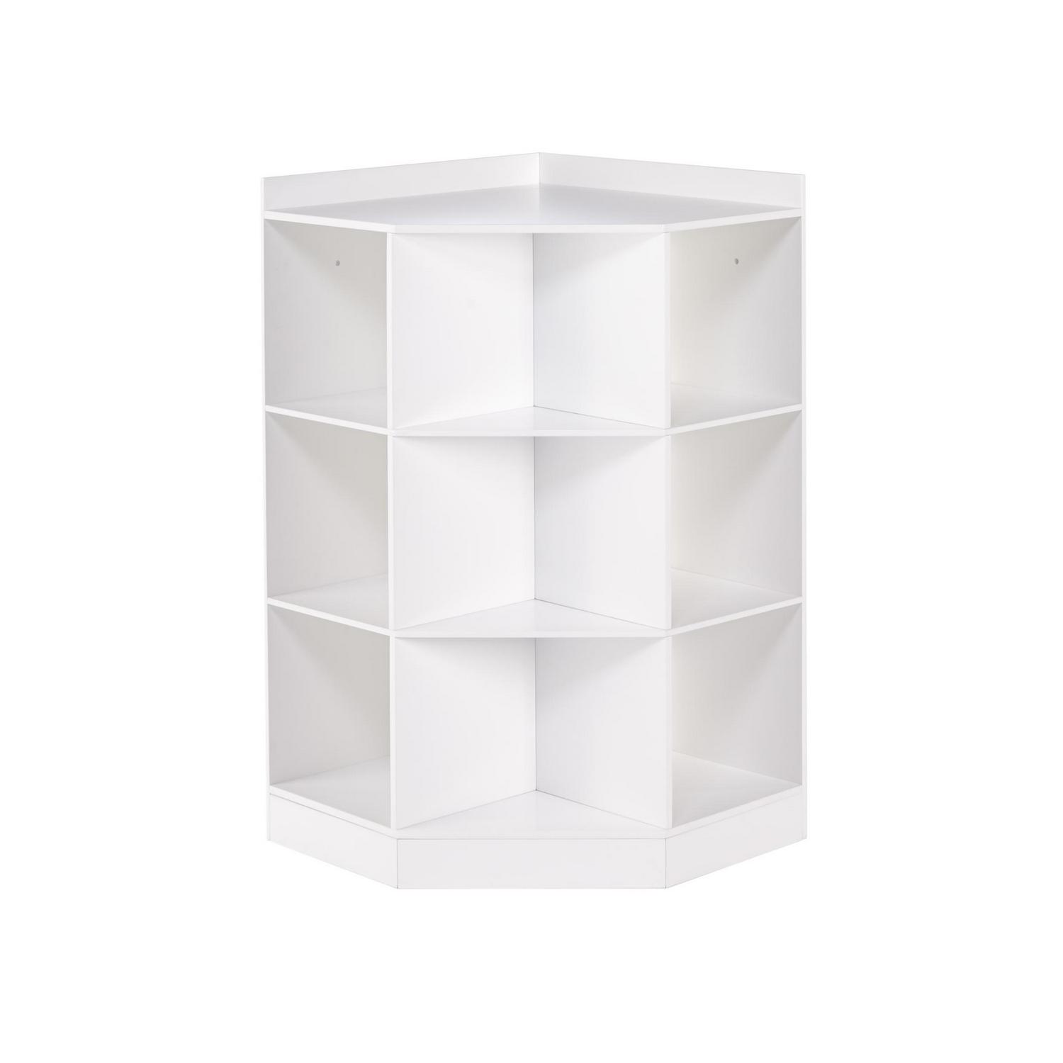 RiverRidge Home Kids 6  Cubby， 3  Shelf Corner Cabinet  White