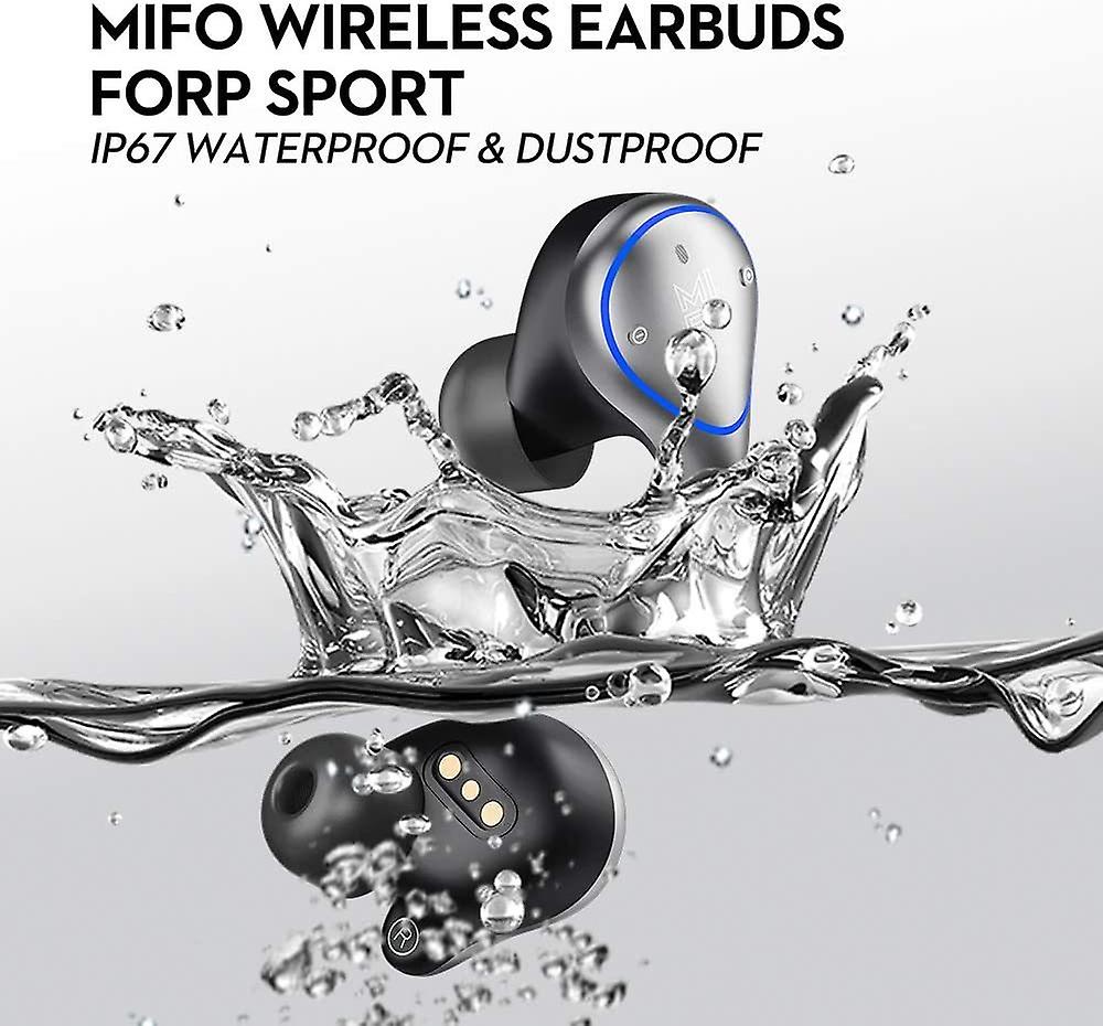 Bluetooth headphones in ear， wireless headphones with solid bass sound， IPX7 waterproof sports headphones， mono stereo mode， free switching， 100h battery life(black)