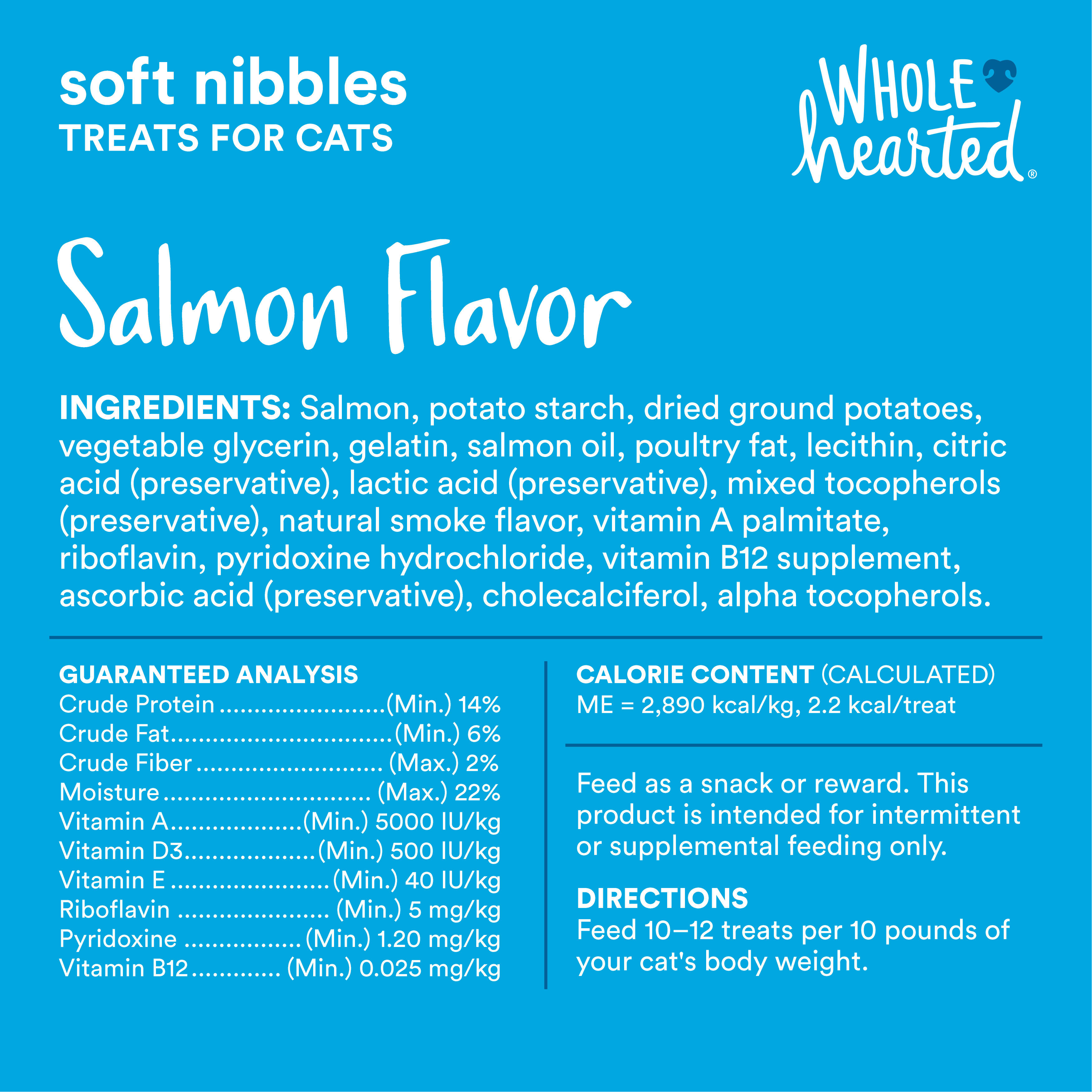 WholeHearted Savory  Tasty Soft Cat Treats - Salmon Recipe， 3 OZ