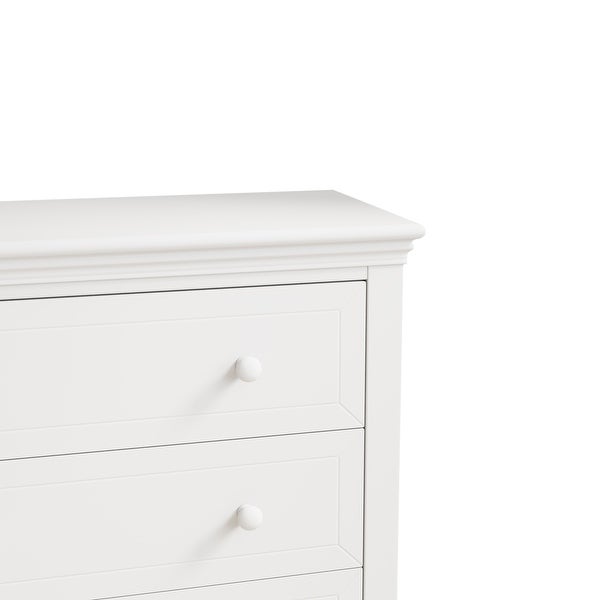 Traditional Concise Style White Solid Wood Four-Drawer