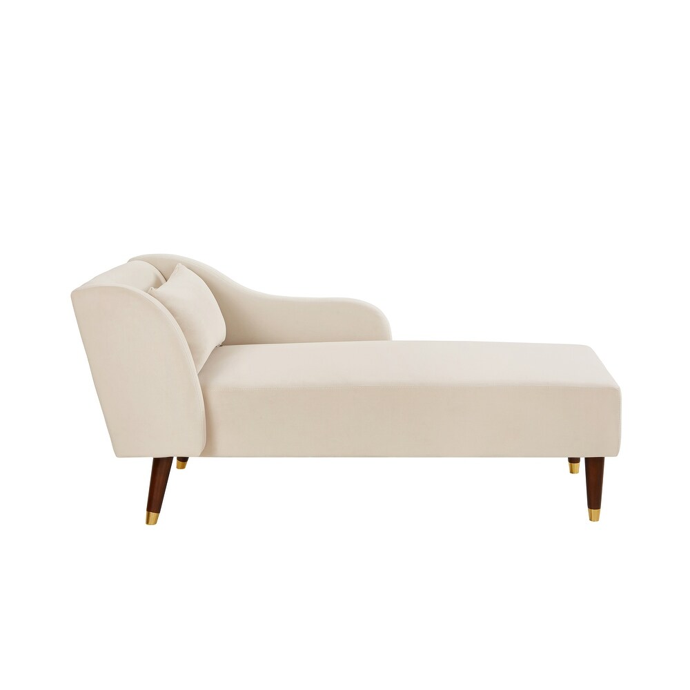 Modern Chaise Lounge Chair Velvet Upholstery