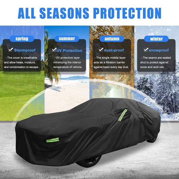 Unique Bargains Waterproof With Zipper Car Cover For Ford For Mustang Gt bullitt Black