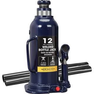 TCE 12-Ton Hydraulic Welded Bottle Jack Blue AT91203BU