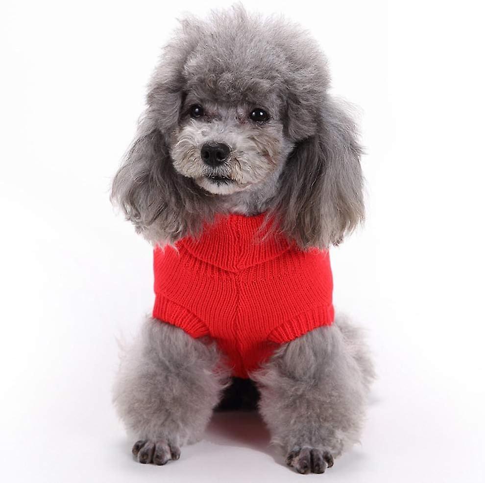 Dog Sweater， Warm Pet Sweaters Dogs Large Dogs， Cute Knitted Classic Cat Sweater Dog Clothes Coat For Girls Boys Dog Puppy Cat(small，red)