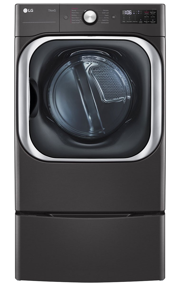 LG 9 Cu. Ft. Black Steel Front Load Electric Dryer With TurboSteam And Built-In Intelligence