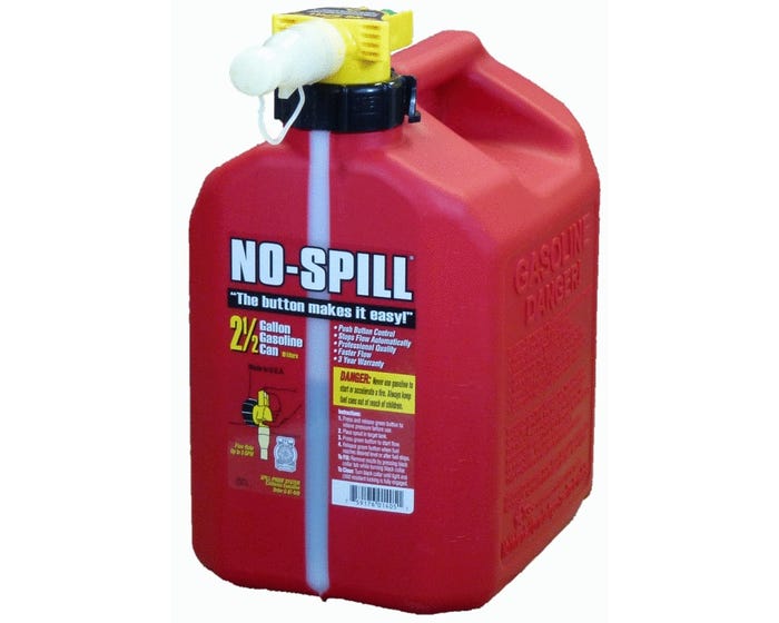 No Spill Fuel Can， 2.5 Gallon Capacity - NOSPILLCAN 2.5