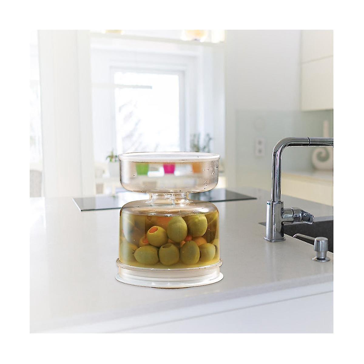 3pcs Jar Dry And Wet Dispenser And Olives Hourglass Jar Container Kitchen Separator Organizer