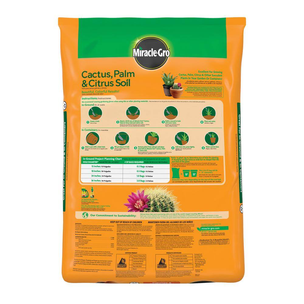 Miracle-Gro 1 cu. ft. Cactus Palm and Citrus Soil 71951430