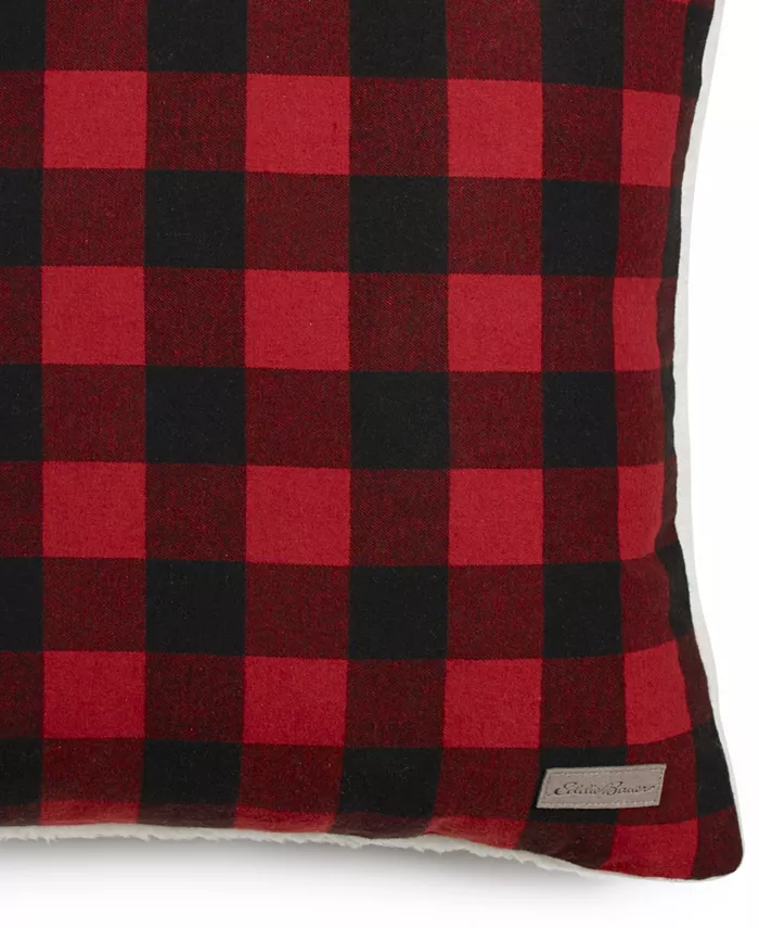 Eddie Bauer Cabin Plaid Cotton Yarn Dyed Flannel Throw Pillow and Blanket Set