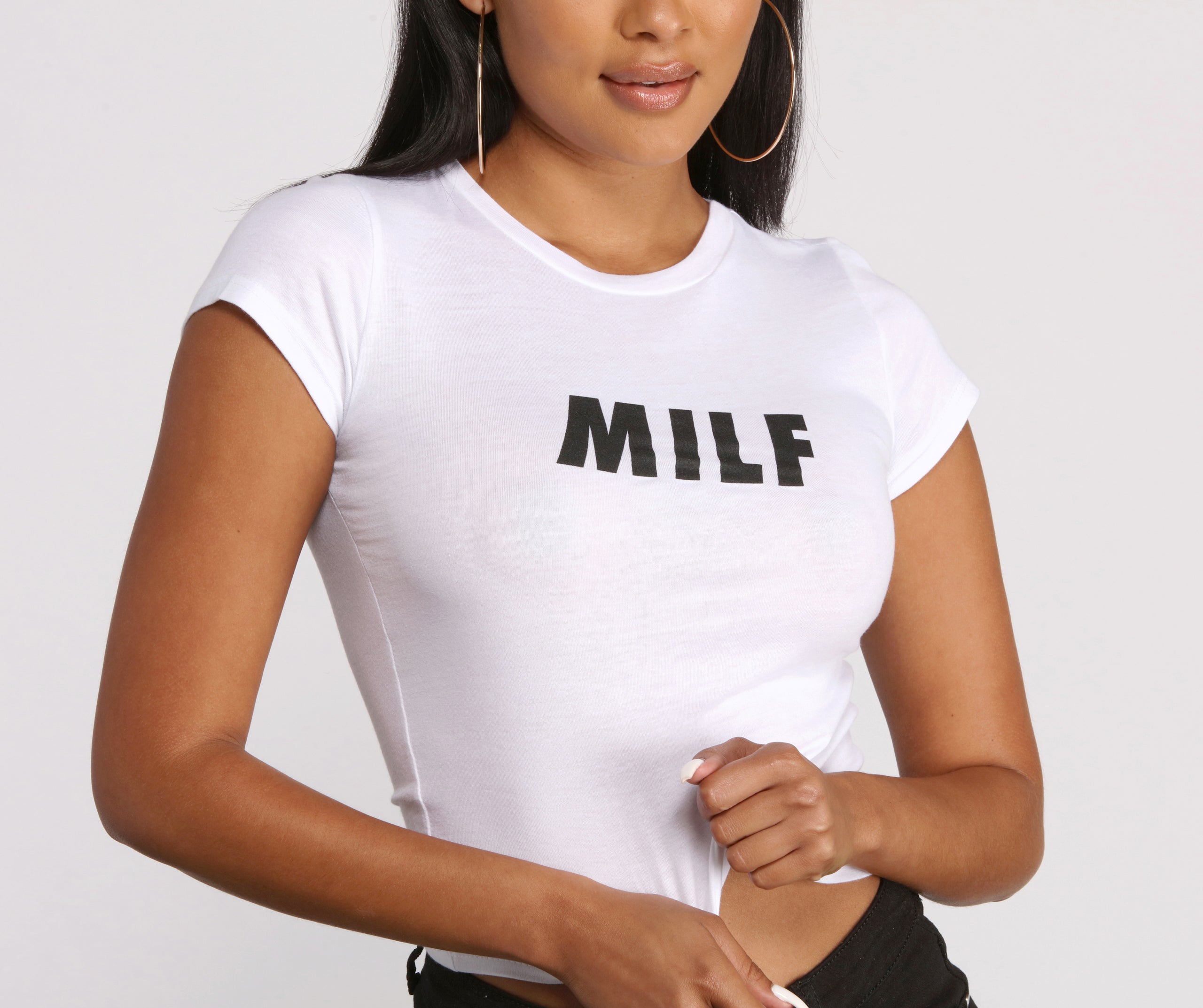 MILF Graphic Print Short Sleeve Tee Shirt