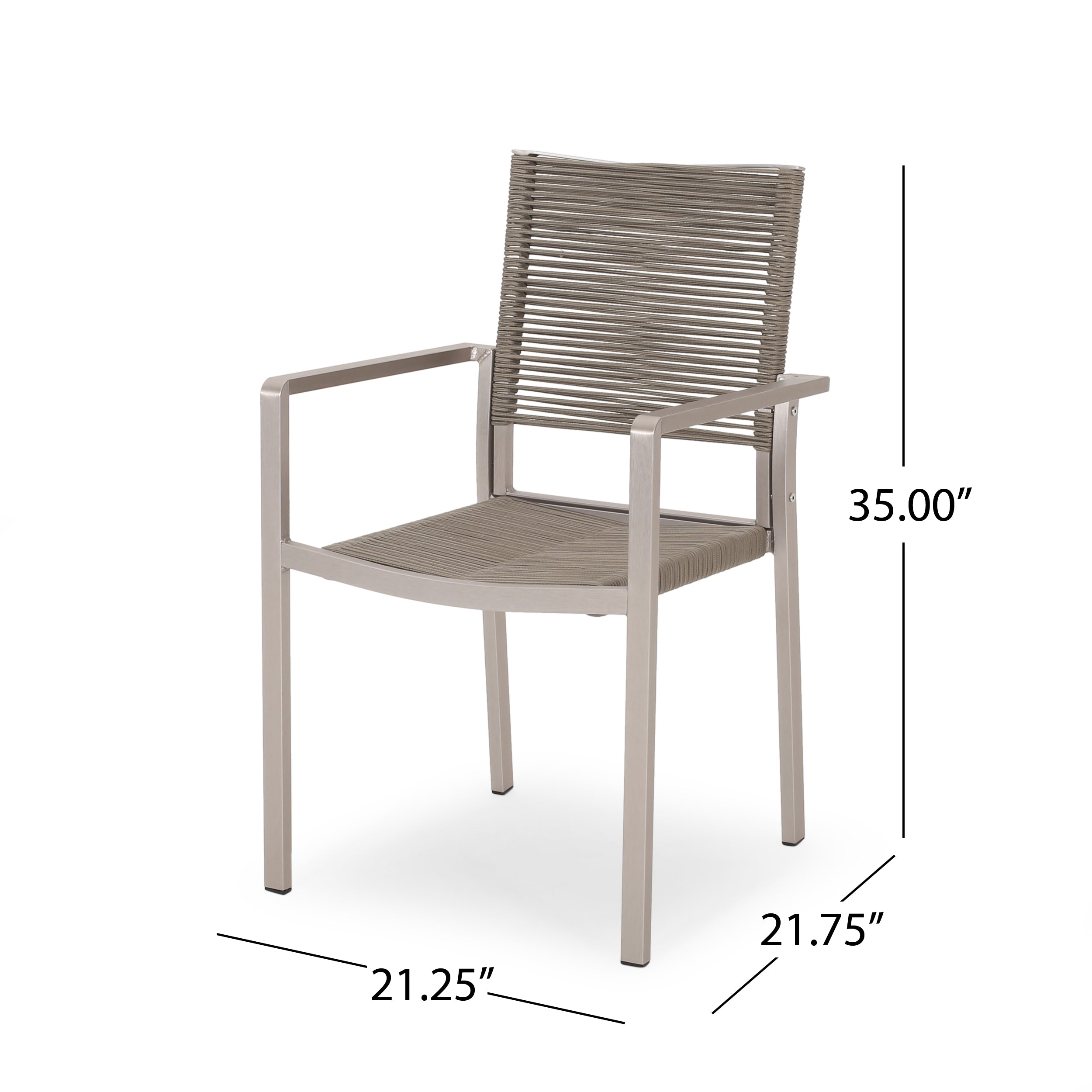 Danitza Outdoor Modern 4 Seater Aluminum Dining Set with Faux Wood Table Top