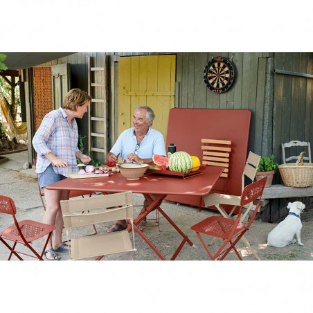 Table de jardin pliante carrée 8 personnes - Caractère FERMOB