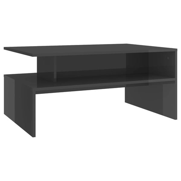 Coffee Table High Gloss Gray 35.4