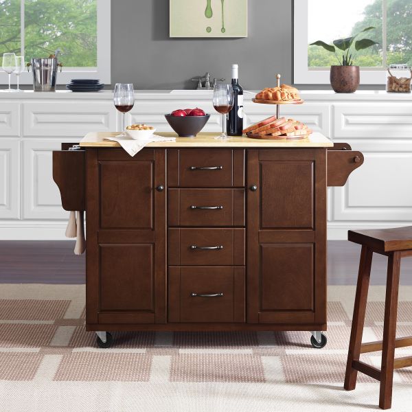 Eleanor Wood Top Kitchen Cart